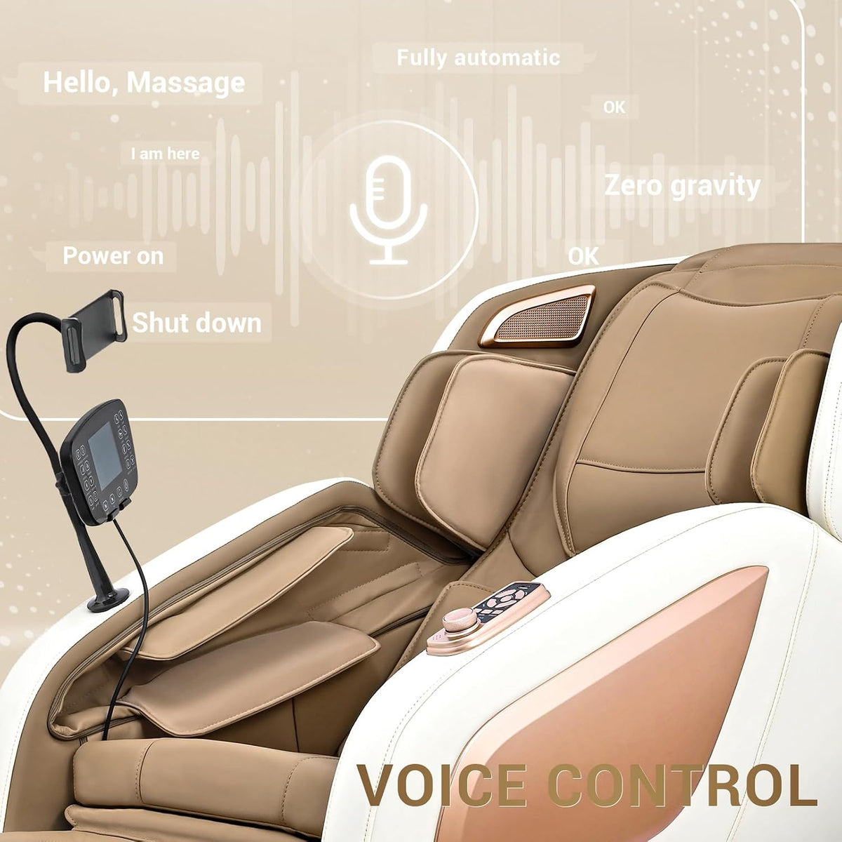 Massage Chair Full Body with Heat, Full Body Zero Gravity Shiatsu Massage Chair, Kneading Recliner W/ 20 Auto Modes, Foot Massage, Bluetooth, USB Charging Port, Touch Screen Controller