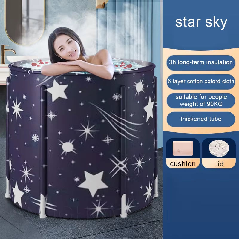 Portable Foldable Bathtub Bucket Large Capacity Bathroom Ice Bath Winter Shower Bathtub Free Installation Adults Baby Swiming
