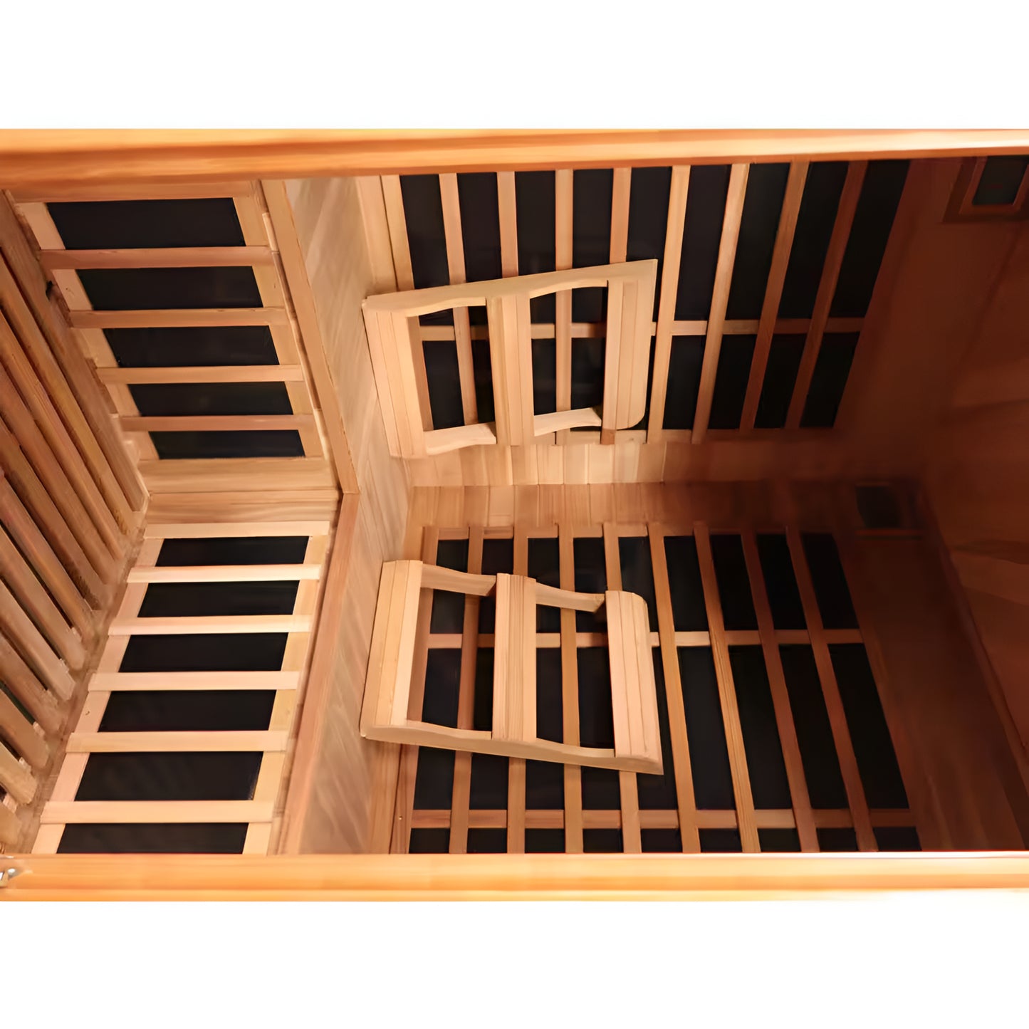 4-Person Cedar Corner Infrared Sauna with Carbon Heaters, Bluetooth Audio, Digital Controls, and Chromatherapy Lighting