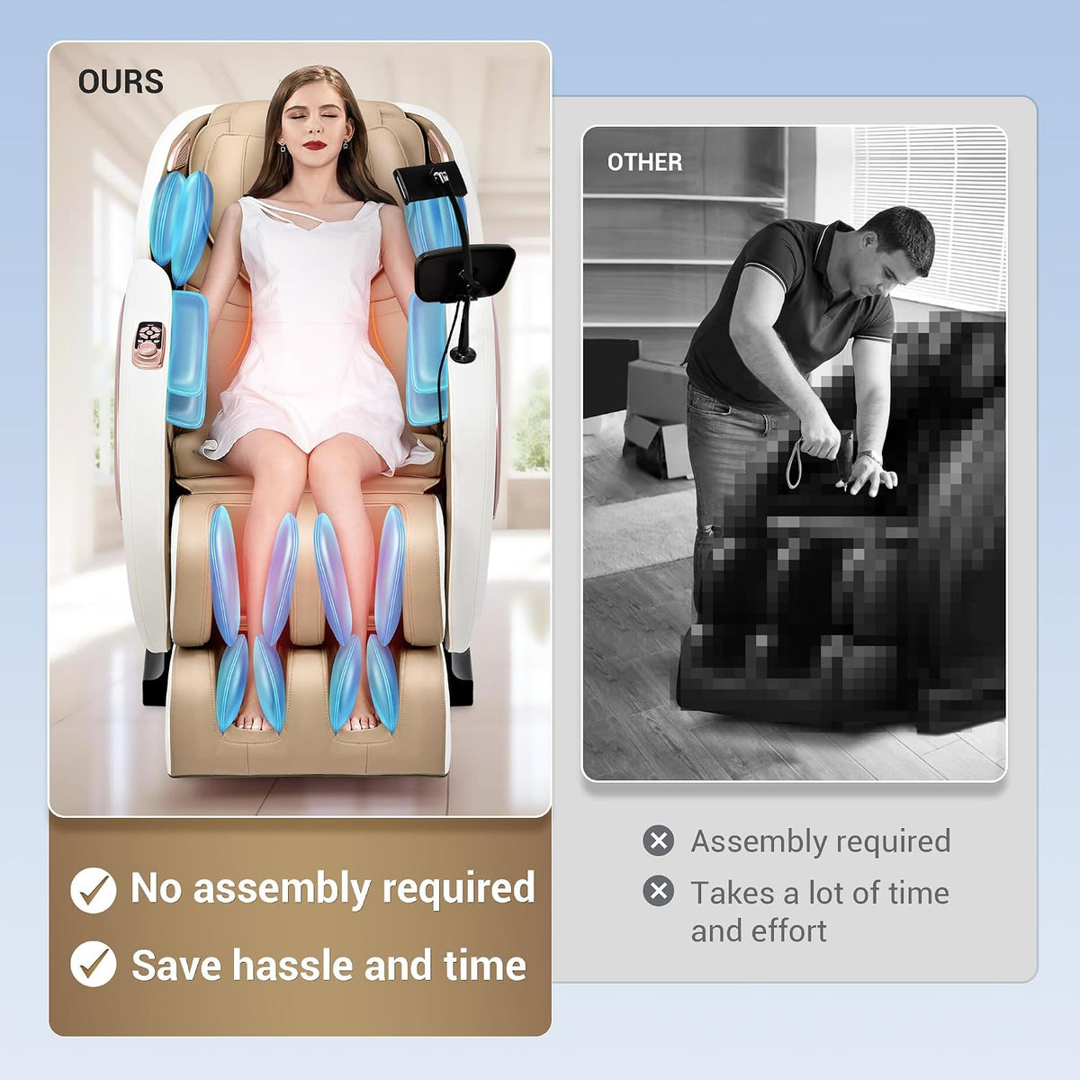 Massage Chair Full Body with Heat, Full Body Zero Gravity Shiatsu Massage Chair, Kneading Recliner W/ 20 Auto Modes, Foot Massage, Bluetooth, USB Charging Port, Touch Screen Controller