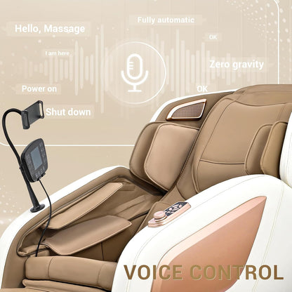 Massage Chair Full Body with Heat, Full Body Zero Gravity Shiatsu Massage Chair, Kneading Recliner W/ 20 Auto Modes, Foot Massage, Bluetooth, USB Charging Port, Touch Screen Controller