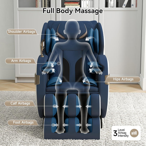 Full Body Massage Chair of Dual-Core S Track,Shiatsu Massage Recliner of Zero Gravity with APP and LCD Control,Bluetooth