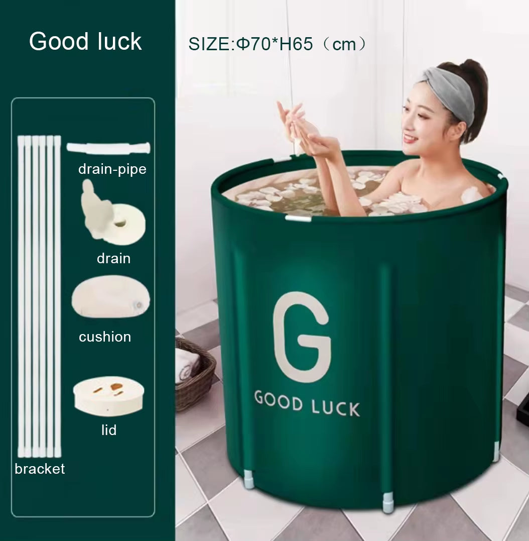 Portable Foldable Bathtub Bucket Large Capacity Bathroom Ice Bath Winter Shower Bathtub Free Installation Adults Baby Swiming