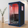 1-Person Portable Infrared Sauna Tent with Heating Foot Pad, 660nm Red Light Panel, Foldable Chair for Home Use