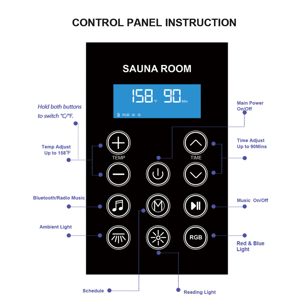 909MX Mini 1 Person Infrared Sauna 3 Sides Large glass panels