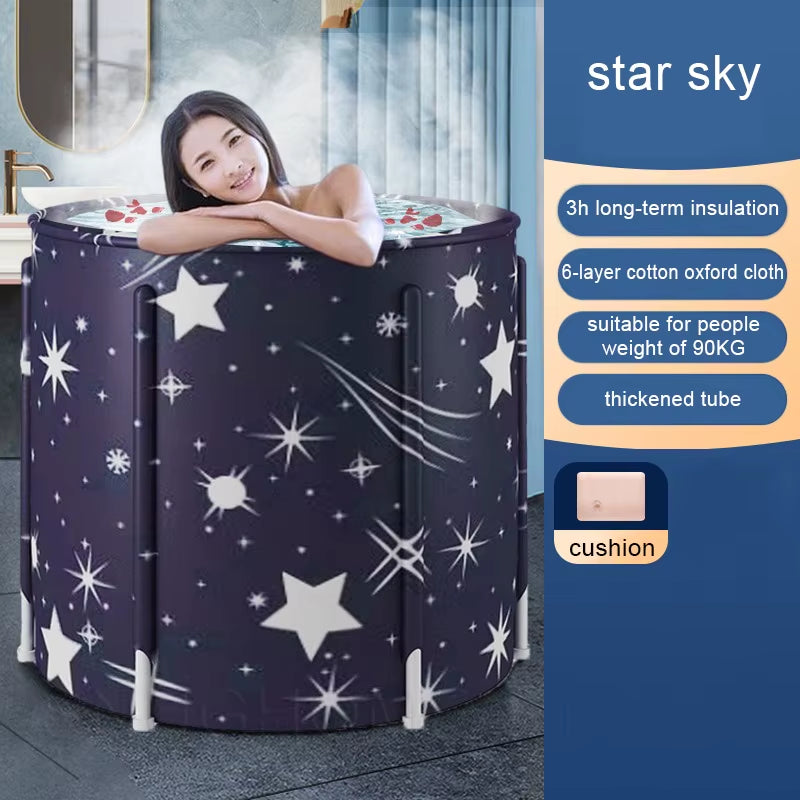 Portable Foldable Bathtub Bucket Large Capacity Bathroom Ice Bath Winter Shower Bathtub Free Installation Adults Baby Swiming