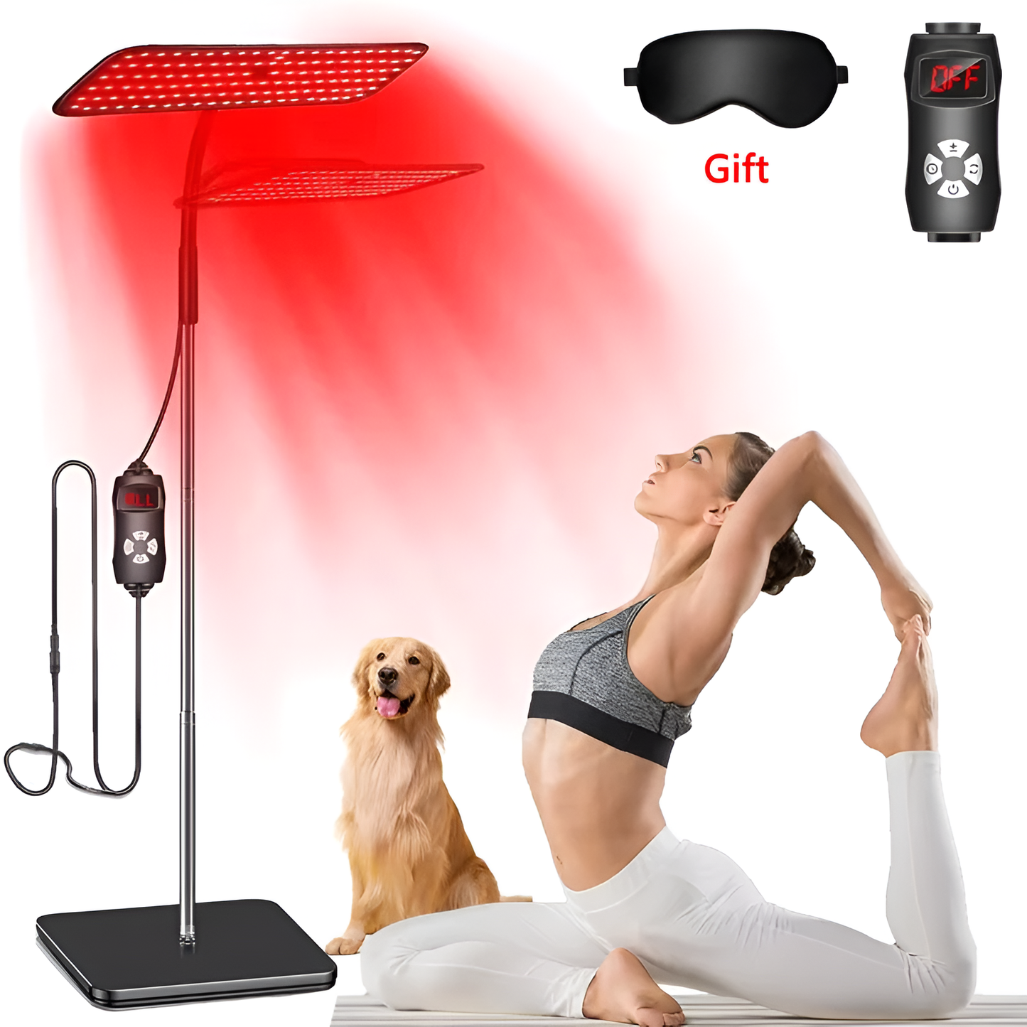 660nm 850nm LED Light Panel with Stand – 126 LEDs, Red & Near-Infrared Light for Home Wellness and Personal Care
