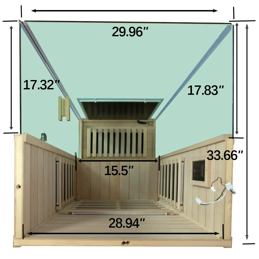 909MX Mini 1 Person Infrared Sauna 3 Sides Large glass panels