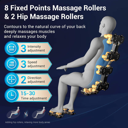Massage Chair Full Body with Heat, Full Body Zero Gravity Shiatsu Massage Chair, Kneading Recliner W/ 20 Auto Modes, Foot Massage, Bluetooth, USB Charging Port, Touch Screen Controller