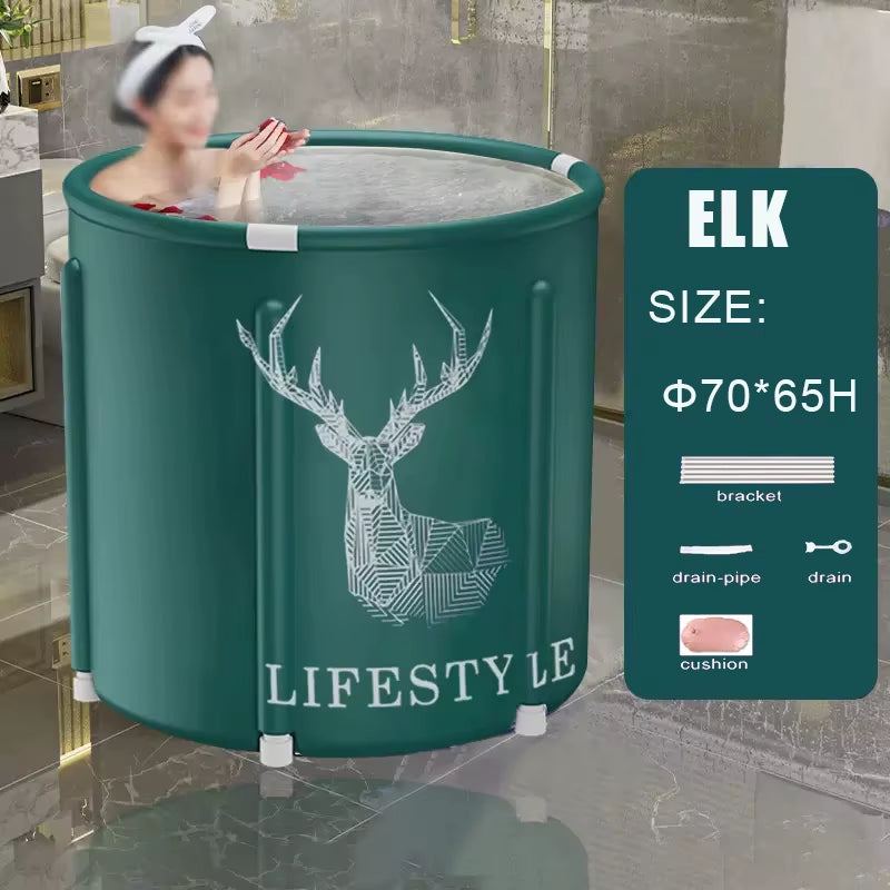 Portable Foldable Bathtub Bucket Large Capacity Bathroom Ice Bath Winter Shower Bathtub Free Installation Adults Baby Swiming