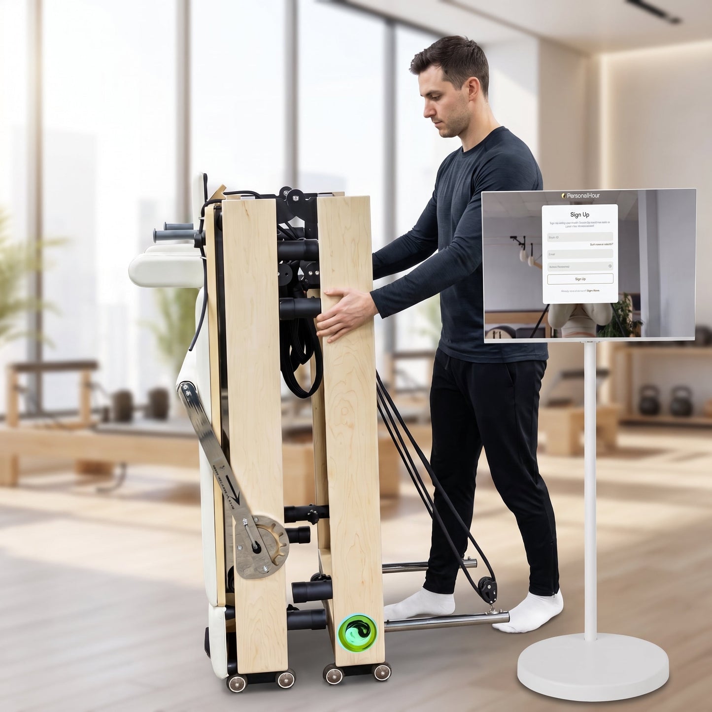 With Large Smart Screen - Janet Elite 2.0 – Foldable Pilates Reformer - RE015