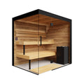 ThermaSol Lumaria Indoor Glass Sauna Cabin – 2 to 5 Person Home Sauna with Harvia Heater and LED Lighting